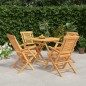 vidaXL Juego de comedor para jardín 5 piezas madera maciza de teca vidaXL Juego de comedor para jardín 5 piezas madera maciza de teca