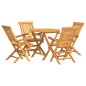 vidaXL Juego de comedor para jardín 5 piezas madera maciza de teca vidaXL Juego de comedor para jardín 5 piezas madera maciza de teca