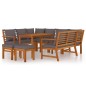 vidaXL Juego comedor jardín con cojines 9 piezas madera maciza acacia vidaXL Juego comedor jardín con cojines 9 piezas madera maciza acacia