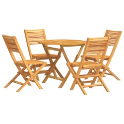 vidaXL Juego de comedor para jardín 5 piezas madera maciza de teca