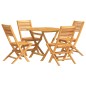 vidaXL Juego de comedor para jardín 5 piezas madera maciza de teca vidaXL Juego de comedor para jardín 5 piezas madera maciza de teca