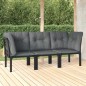 vidaXL Juego de muebles jardín 3 pzas ratán sintético negro y gris
