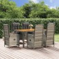 vidaXL Set comedor jardín 7 pzas y cojines ratán sintético gris vidaXL Set comedor jardín 7 pzas y cojines ratán sintético gris