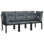 vidaXL Juego de muebles jardín 3 pzas ratán sintético negro y gris
