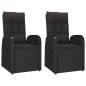 vidaXL Set comedor de jardín 3 pzas con cojines ratán sintético negro vidaXL Set comedor de jardín 3 pzas con cojines ratán sintético negro