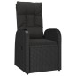 vidaXL Set comedor de jardín 3 pzas con cojines ratán sintético negro vidaXL Set comedor de jardín 3 pzas con cojines ratán sintético negro