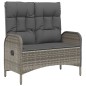 vidaXL Set comedor de jardín 3 piezas con cojines ratán sintético gris vidaXL Set comedor de jardín 3 piezas con cojines ratán sintético gris