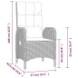vidaXL Set comedor de jardín 3 piezas con cojines ratán sintético gris vidaXL Set comedor de jardín 3 piezas con cojines ratán sintético gris