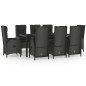 vidaXL Set comedor jardín 9 pzas y cojines ratán sintético negro gris vidaXL Set comedor jardín 9 pzas y cojines ratán sintético negro gris