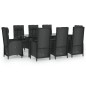 vidaXL Set de comedor de jardín 9 pzas y cojines ratán sintético negro vidaXL Set de comedor de jardín 9 pzas y cojines ratán sintético negro