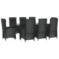 vidaXL Set de comedor de jardín 9 pzas y cojines ratán sintético negro vidaXL Set de comedor de jardín 9 pzas y cojines ratán sintético negro