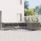 vidaXL Set de muebles de jardín 11 pzas y cojines ratán sintético gris