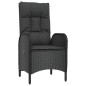 vidaXL Set comedor de jardín 3 pzas con cojines ratán sintético negro vidaXL Set comedor de jardín 3 pzas con cojines ratán sintético negro