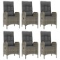 vidaXL Set comedor jardín 7 pzas y cojines ratán sintético negro gris vidaXL Set comedor jardín 7 pzas y cojines ratán sintético negro gris