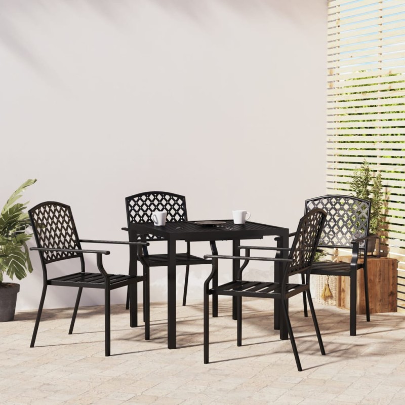 vidaXL Juego de comedor de jardín 5 piezas acero gris antracita vidaXL Juego de comedor de jardín 5 piezas acero gris antracita