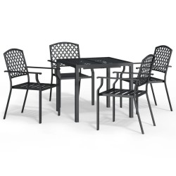 vidaXL Juego de comedor de jardín 5 piezas acero gris antracita