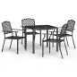 vidaXL Juego de comedor de jardín 5 piezas acero gris antracita vidaXL Juego de comedor de jardín 5 piezas acero gris antracita