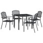 vidaXL Juego de comedor de jardín 5 piezas acero gris antracita vidaXL Juego de comedor de jardín 5 piezas acero gris antracita