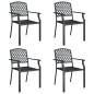 vidaXL Juego de comedor de jardín 5 piezas acero gris antracita vidaXL Juego de comedor de jardín 5 piezas acero gris antracita