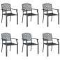 vidaXL Juego de comedor de jardín 7 piezas acero gris antracita vidaXL Juego de comedor de jardín 7 piezas acero gris antracita