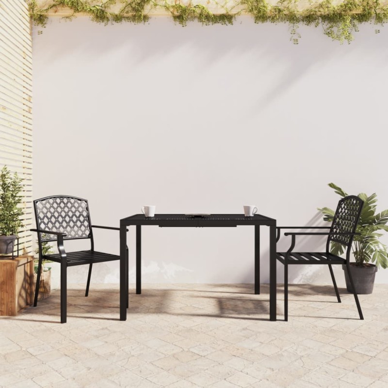 vidaXL Juego de comedor de jardín 3 piezas acero gris antracita