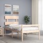 vidaXL Cama para personas mayores con cabecero madera maciza 90x200 cm vidaXL Cama para personas mayores con cabecero madera maciza 90x200 cm