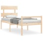 vidaXL Cama para personas mayores con cabecero madera maciza 90x200 cm vidaXL Cama para personas mayores con cabecero madera maciza 90x200 cm