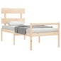 vidaXL Cama para personas mayores con cabecero madera maciza 90x200 cm vidaXL Cama para personas mayores con cabecero madera maciza 90x200 cm