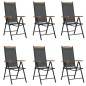 vidaXL Juego de comedor para jardín 7 piezas aluminio negro y marrón vidaXL Juego de comedor para jardín 7 piezas aluminio negro y marrón