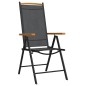 vidaXL Juego de comedor para jardín 7 piezas aluminio negro y marrón vidaXL Juego de comedor para jardín 7 piezas aluminio negro y marrón