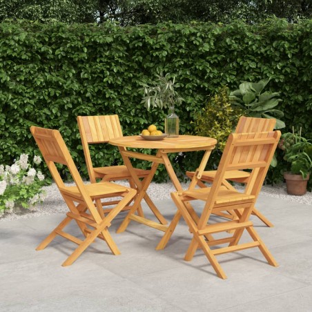 vidaXL Juego de comedor para jardín 5 piezas madera maciza de teca