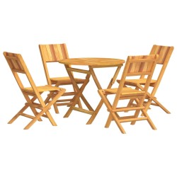 vidaXL Juego de comedor para jardín 5 piezas madera maciza de teca