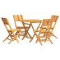 vidaXL Juego de comedor para jardín 5 piezas madera maciza de teca vidaXL Juego de comedor para jardín 5 piezas madera maciza de teca