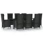 vidaXL Set de comedor de jardín 9 pzas y cojines ratán sintético negro vidaXL Set de comedor de jardín 9 pzas y cojines ratán sintético negro