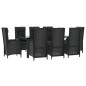 vidaXL Set de comedor de jardín 9 pzas y cojines ratán sintético negro vidaXL Set de comedor de jardín 9 pzas y cojines ratán sintético negro