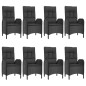 vidaXL Set de comedor de jardín 9 pzas y cojines ratán sintético negro vidaXL Set de comedor de jardín 9 pzas y cojines ratán sintético negro