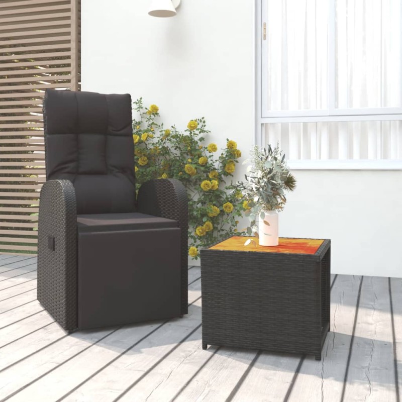 vidaXL Juego muebles jardín 2 pzas madera acacia ratán sintético negro vidaXL Juego muebles jardín 2 pzas madera acacia ratán sintético negro