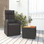 vidaXL Juego muebles jardín 2 pzas madera acacia ratán sintético negro vidaXL Juego muebles jardín 2 pzas madera acacia ratán sintético negro