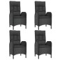 vidaXL Set de muebles jardín 5 pzas con cojines ratán sintético negro vidaXL Set de muebles jardín 5 pzas con cojines ratán sintético negro