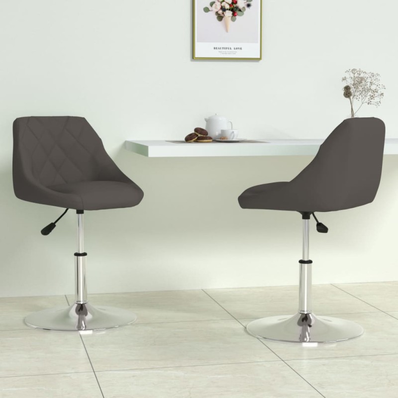 vidaXL Sillas de comedor giratorias 2 unidades terciopelo gris oscuro vidaXL Sillas de comedor giratorias 2 unidades terciopelo gris oscuro