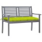 vidaXL Banco de jardín 2 plazas madera eucalipto gris y cojín 120 cm vidaXL Banco de jardín 2 plazas madera eucalipto gris y cojín 120 cm