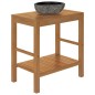 vidaXL Mueble tocador madera teca maciza con lavabo de piedra de río vidaXL Mueble tocador madera teca maciza con lavabo de piedra de río