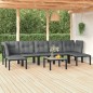 vidaXL Juego de muebles de jardín 8 pzas ratán sintético negro y gris vidaXL Juego de muebles de jardín 8 pzas ratán sintético negro y gris