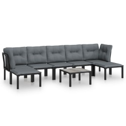 vidaXL Juego de muebles de jardín 8 pzas ratán sintético negro y gris