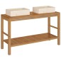 vidaXL Mueble tocador madera teca maciza con lavabos de mármol crema vidaXL Mueble tocador madera teca maciza con lavabos de mármol crema