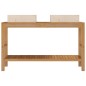 vidaXL Mueble tocador madera teca maciza con lavabos de mármol crema vidaXL Mueble tocador madera teca maciza con lavabos de mármol crema