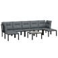 vidaXL Juego de muebles de jardín 8 pzas ratán sintético negro y gris vidaXL Juego de muebles de jardín 8 pzas ratán sintético negro y gris