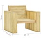 vidaXL Set muebles de jardín y cojines 3 pzas madera pino impregnada vidaXL Set muebles de jardín y cojines 3 pzas madera pino impregnada
