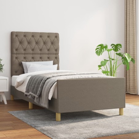 vidaXL Estructura de cama con cabecero de tela gris taupe 80x200 cm