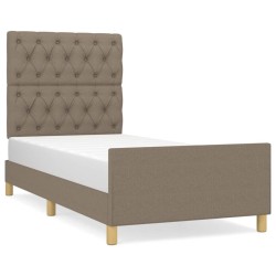 vidaXL Estructura de cama con cabecero de tela gris taupe 80x200 cm